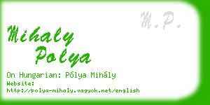 mihaly polya business card