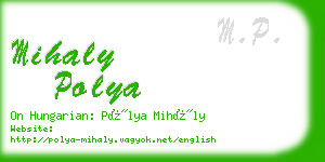 mihaly polya business card